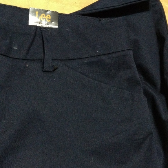 New Lee straight leg casual work navy blue stretch mid rise pants, size 12 M - Picture 6 of 8
